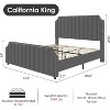Acekool California King Platform Bed Frame, Velvet Upholstered Bed with 50 in Tall Channel Tufted Headboard - 2 of 4