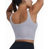DOMETOUR Yoga Top U-Shaped Back Yoga With Mid-support Sports Bra For Women - 3 of 4