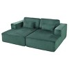 Double Sofa Bed with Fabric and Pocket Spring Support,Convertible Polyester Lounger with Split Design for Living Room Guest Space-Cuddlewood - 3 of 4