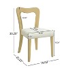 Christopher Knight Home Set of 2 Aaron Rubberwood Upholstered Dining Chairs with Curved Open Back Beige/Light Ash - 3 of 4
