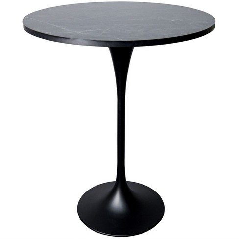 LeisureMod 36" Round Bar Height Dining Table with MDF Top and Black Stainless Steel Pedestal Base Verve Collection - image 1 of 4