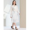 INSPIRE CHIC Women's Elastic Waist Zipper Polka Dots Casual Midi Skirts - 3 of 4