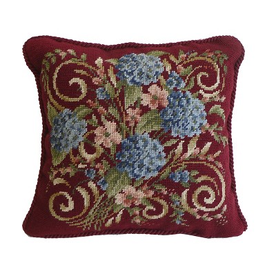 C&F Home 14" x 14" Hydrangea Bouquet #1 Needlepoint Pillow