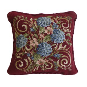 C&F Home 14" x 14" Hydrangea Bouquet Number 1 Needlepoint Pillow - 1 of 4