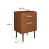 Modway Cassia 24" Teak Wood Bathroom Vanity – Natural Finish Cabinet with Slatted Doors and Adjustable Interior Shelf - 3 of 4