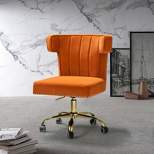 Puvis Upholstered Task Desk Chair Home Office Adjustable Swivel Home Office Chair| Karat Home - Orange