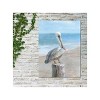 Cottage Garden West of The Wind Pelican Portrait Blue, White, Tan 40 x 30 Inch Waterproof Gallery Wrapped Canvas, Outdoor Garden, Yard, Patio All - 2 of 2