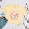 Cotton Tail Bunny Club Bubblegum - Women's Boxy Crop Top Graphic T-Shirt - 3 of 4