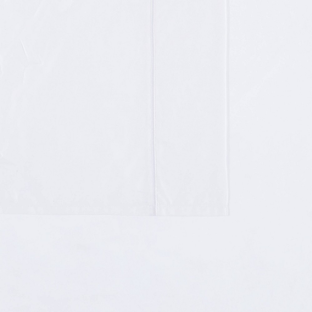 Badgley Mischka King 300TC Tencel Pillowcase Pair White: Cotton Faux Silk, Machine Washable, Envelope Closure