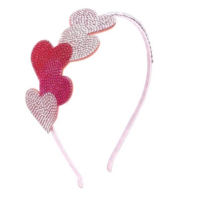 Liv & Ava GIRLS HEADBAND - HEARTS Pink