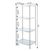 43" Royal Crest 4 Tier Tower Chrome - Breighton Home: Modern Glass & Metal Vertical Shelving Unit - 4 of 4