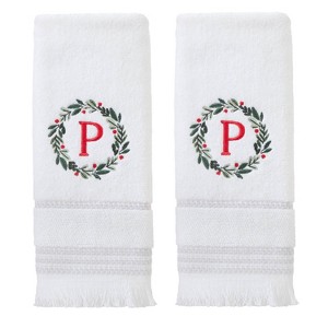 SKL Home 2pk Wreath Monogram Hand Towels "P" - 1 of 4