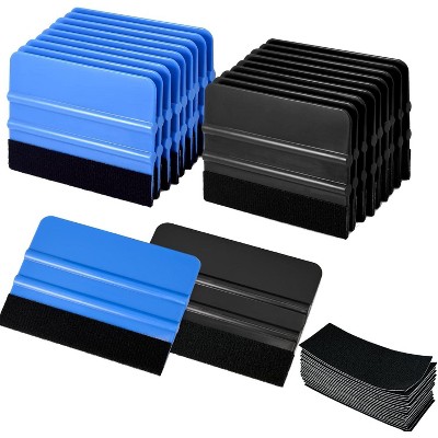 20 Pack Vinyl Squeegee with Felt Fabric, Application Tool for Tint Film, Decal, Vinyl Wrap, and Wallpaper Installation