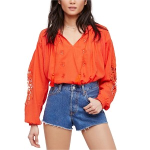 Free People Womens Tropical Summer Knit Blouse - 1 of 1