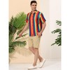 Lars Amadeus Men's Short Sleeve Button Down Summer Beach Vertical Striped Shirts - 4 of 4