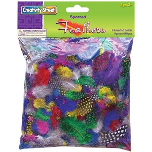 Creativity Street Rainbow Guinea Hen Feather Superpack 3 - 4 in, Assorted Color, Pack of 640 - 1 of 3