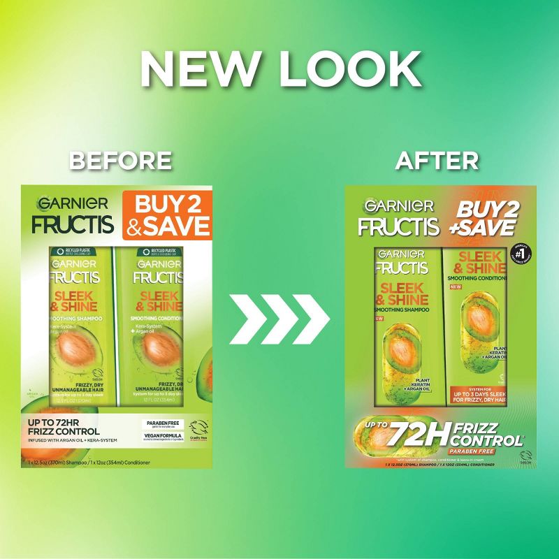 Garnier Fructis Active Fruit Protein Sleek &#38; Shine Shampoo &#38; Conditioner Twin Pack - 24.5 fl oz, 4 of 11
