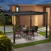 Costway 10' x 10' Outdoor Pergola with Retractable Canopy Heavy-Duty Metal Columns - 4 of 4
