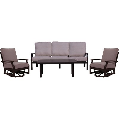 Courtyard Casual Madison 4 pc Sofa Swivel Seating Group  Includes:  One Sofa, Two Swivel and One Coffee Table