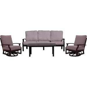 Courtyard Casual Madison 4 pc Sofa Swivel Seating Group  Includes:  One Sofa, Two Swivel and One Coffee Table - 1 of 4