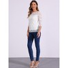 INSPIRE CHIC Women's Floral Lace 3/4 Sleeve Crew Neck Casual Elegant Blouse - 4 of 4