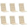 vidaXL 6 Beige Highback Chair Cushions - 47.2"x19.7"x1.2" - Outdoor/Indoor Use - UV-Resistant & Water-Resistant Polyester - 3 of 4