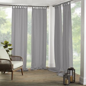 Elrene Matine Solid Tab Top Indoor/Outdoor Single Window Curtain for Patio, Pergola, Porch, Cabana, Deck, Lanai - Elrene Home Fashions - 1 of 4