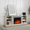 70" Modern TV Stand with 23" Electric Fireplace Insert, Large Media Console Table with Faux Stacked Stone Surround and Spacious Storage Cabinet - 4 of 4