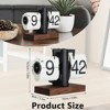 Aoibox Retro Vintage Flip Desk Clock with Wood Base, Large Digital Numbers Mechanical Flip Clock for Living Room, Study, Office (Black) - 3 of 4