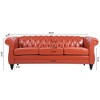 84.65" Chesterfield Sofa,Couch Upholstered Sofa Rolled Arm Sofa with Wood Legs for Living Room - 3 of 4