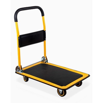 Foldable Push Cart On Wheel, 660lbs Capacity A3 Steel Moving Platform Hand Track