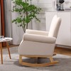 Modern Rocking Chair, Upholstered Accent Chair For Nursery, Playroom, Bedroom Living Room, Small Contemporary Rocker - 3 of 4