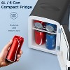 ZAFRO Makeup Compact Refrigerator With Mirror, 4L Mini Fridge for Bedroom, Car, Office & Dorm, Portable Small Cooler for Cosmetics, Skin Care, Black - 4 of 4