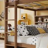 Sapphtopaz Wood Queen Size Bunk Bed with Charge Station&Built-in Storage Cabinet,Bed Frame with Ladder&Guardrail,Space-Saving Bed for Kids&Teen - 2 of 4
