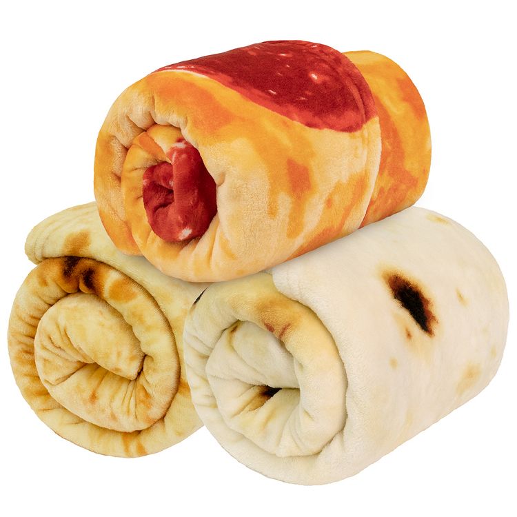PAVILIA Burritos Tortilla Blanket, Double Sided Realistic Taco Wrap Adult Size, Funny Weird Cool Cute Fun Gag Gifts, 6 of 9
