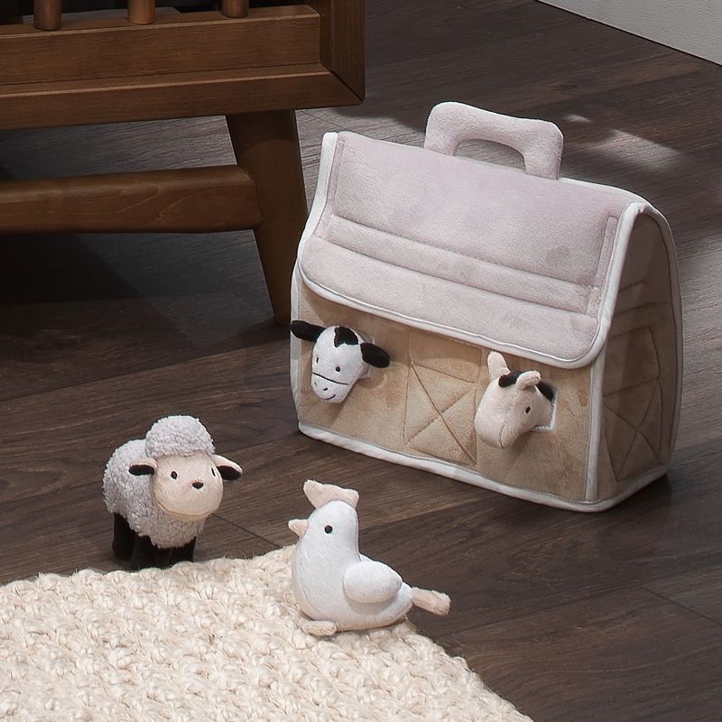 Lambs & Ivy Baby Farm Plush Barn with 4 Stuffed Animals Toy - Taupe/Gray/White, 5 of 9