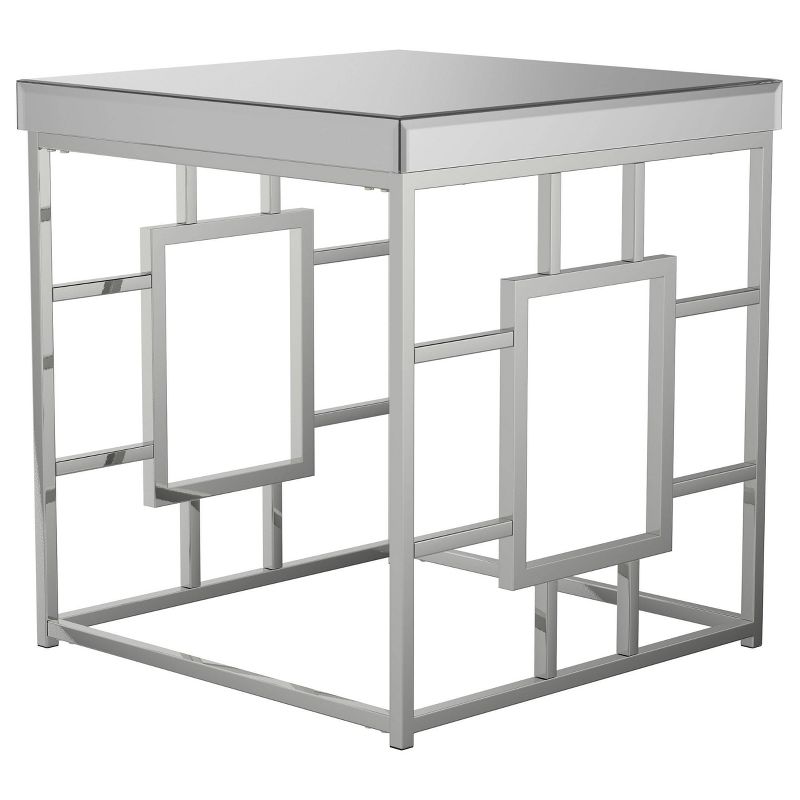 Dafina Square End Table with Mirrored Top Chrome - Coaster, 1 of 7