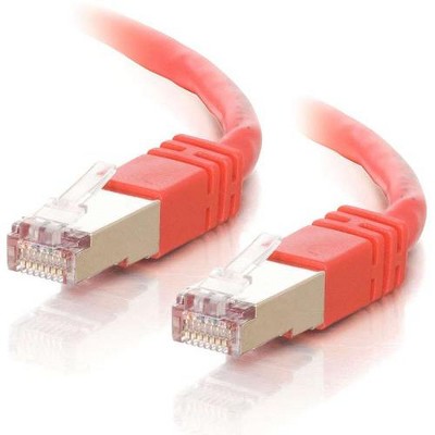 C2G-25ft Cat5e Molded Shielded (STP) Network Patch Cable - Red - Category 5e for Network Device - RJ-45 Male - RJ-45 Male - Shielded - 25ft - Red