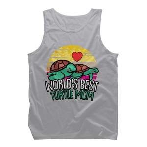 Men's Design By Humans World's Best Turtle Mom Retro Stripes By animalshop Tank Top - 1 of 2