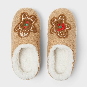 Kids' Gingerbread Scuff Slippers - Wondershop™ Camel - 1 of 4