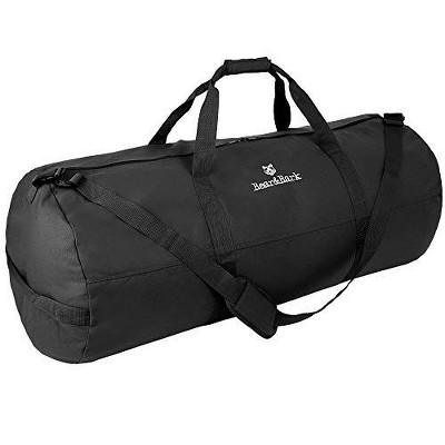 Bear & Bark Medium Duffle Bag – Black 32”x18” - 133.4L - Canvas Military and Army Cargo Style Duffel Tote for Men and Women