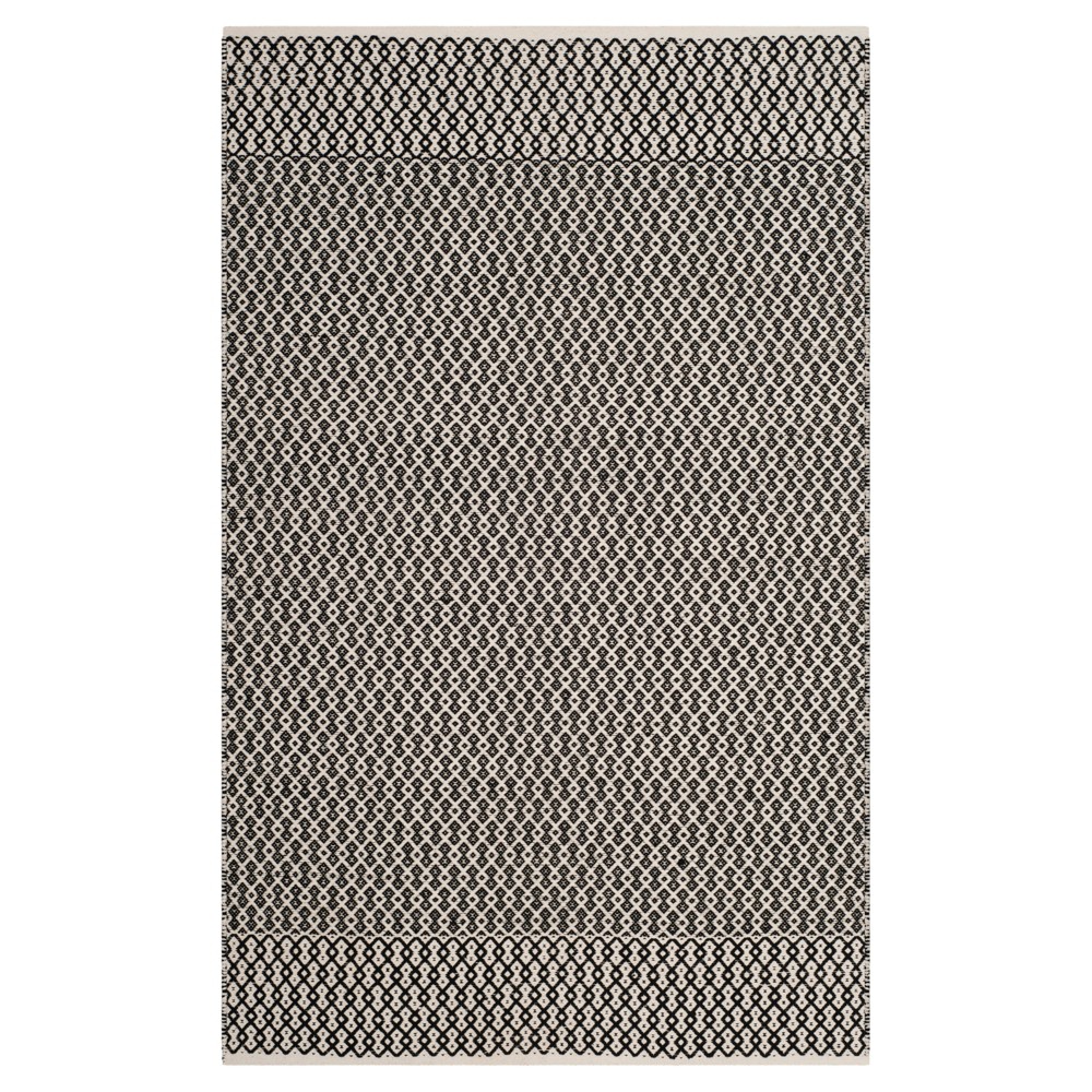 4'x6' Ivory/Black Abstract Woven Area Rug - Safavieh