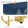 PAGED Narrow Console Table Modern Sleek Entryway Table with Two Drawers, Gold Metal Base for Living Room, Entrance - 3 of 4