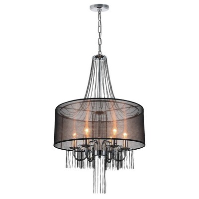 CWI Lighting Amelia 6 Light Drum Shade Chandelier With Chrome Finish