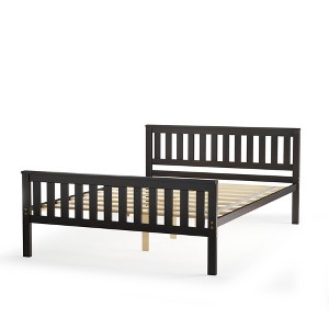 Costway Full Wood Platform Bed with Headboard and Footboard Mattress Foundation - 1 of 4