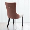 Set of 2 Modern Tufted Dining Chairs with Nailhead Trim, PU Leather and Velvet Upholstered Seat, Solid Rubberwood Legs, Contemporary Accent Chairs - 3 of 4