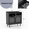 Costway Kitchen Buffet Sideboard Organizer Liquor Bar Cabinet with Wine Rack & Sliding Door - 4 of 4