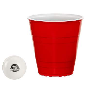 True Mini Beer Pong Game, 1.5 Ounce Disposable Red Party Cup Plastic Shot  Glasses, Red, Set of 12 Cups and 2 Mini Ping Pong Balls 