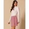 Allegra K Women's Corduroy Vintage Button Decor Ruffled Trim High Waist Mini Skirt - 2 of 4