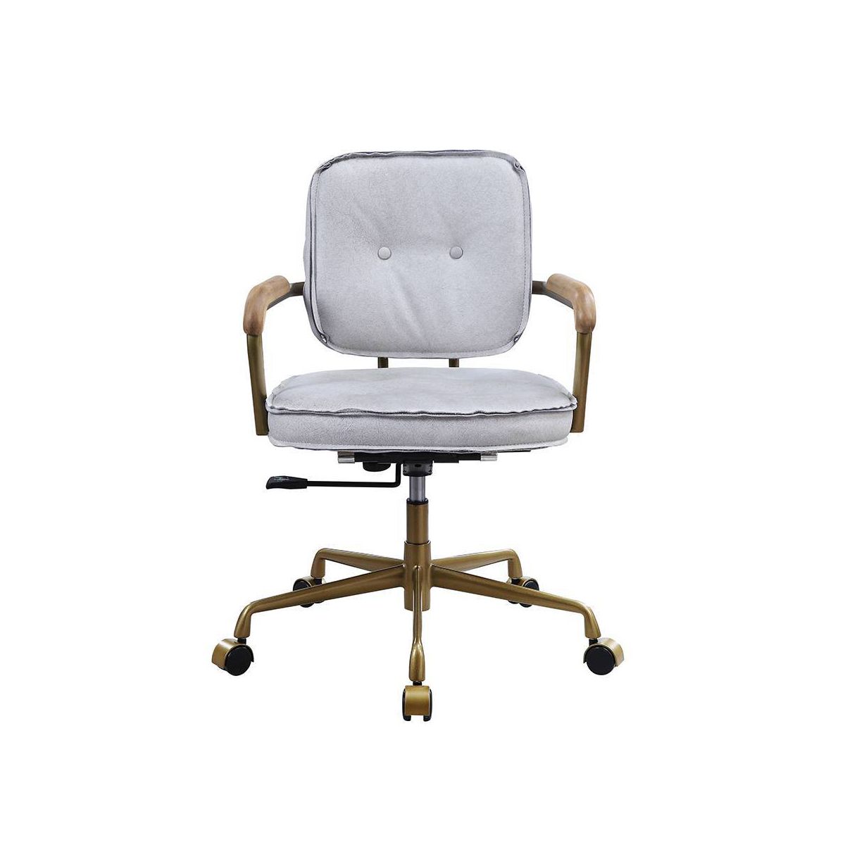25" Siecross Grain Leather Reclining Accent Chair Vintage White - Acme Furniture: Swivel, Casters/Wheels - thumbnail 7